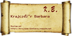 Krajczár Barbara névjegykártya